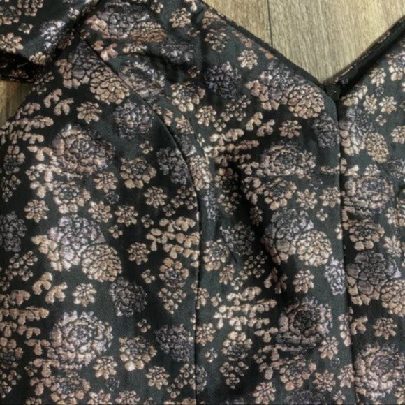 Maggy London Black Gold Metallic Detail Mini Dress - Picture 3 of 5